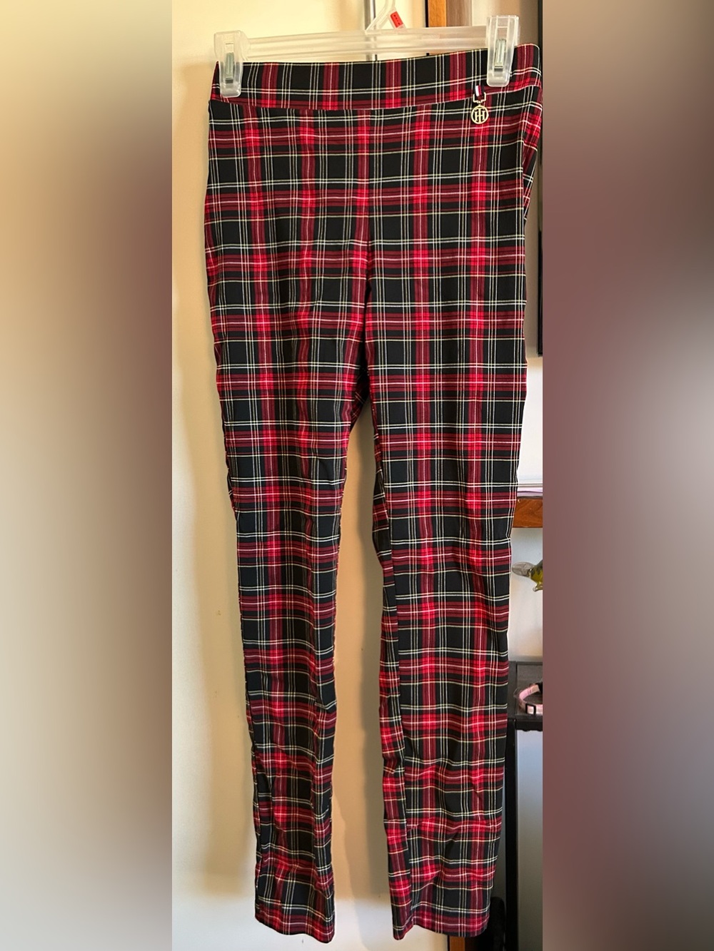 Tommy Hilfiger Red and Black Plaid Girls Leggings
